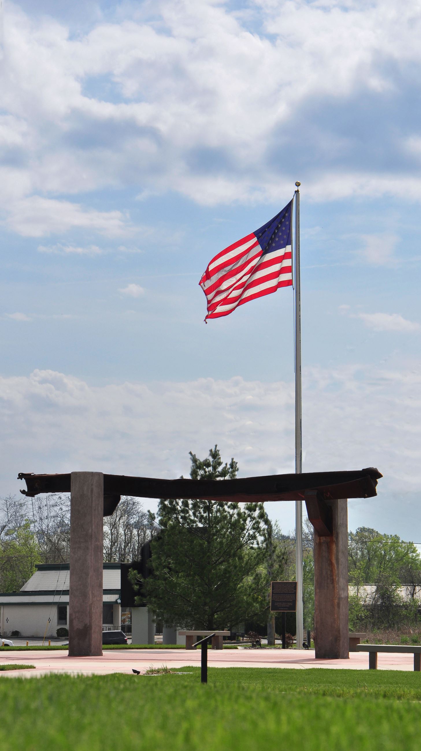 WTC Artifact and American Flag