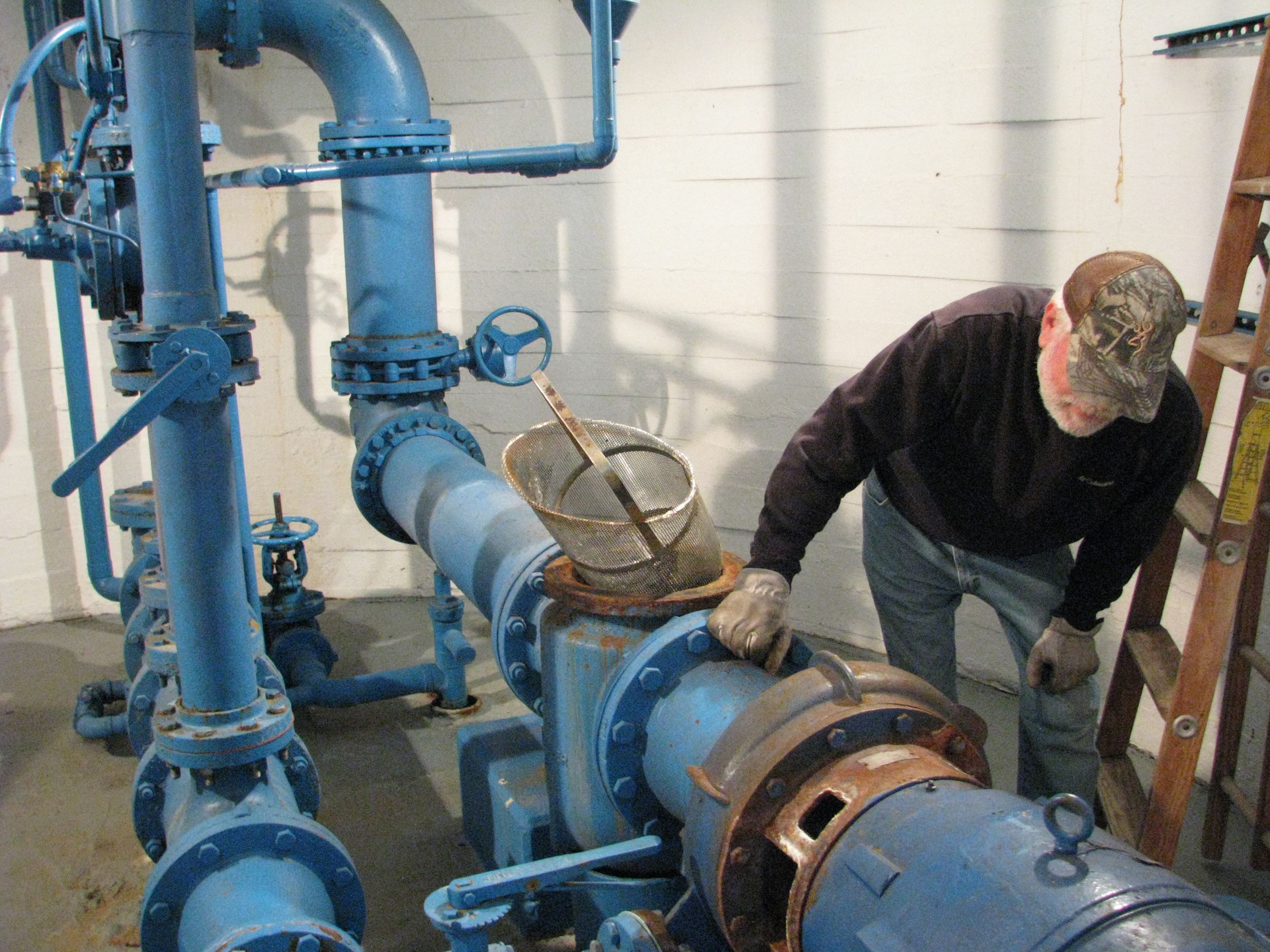 Water pumps, filters, and shut off valves