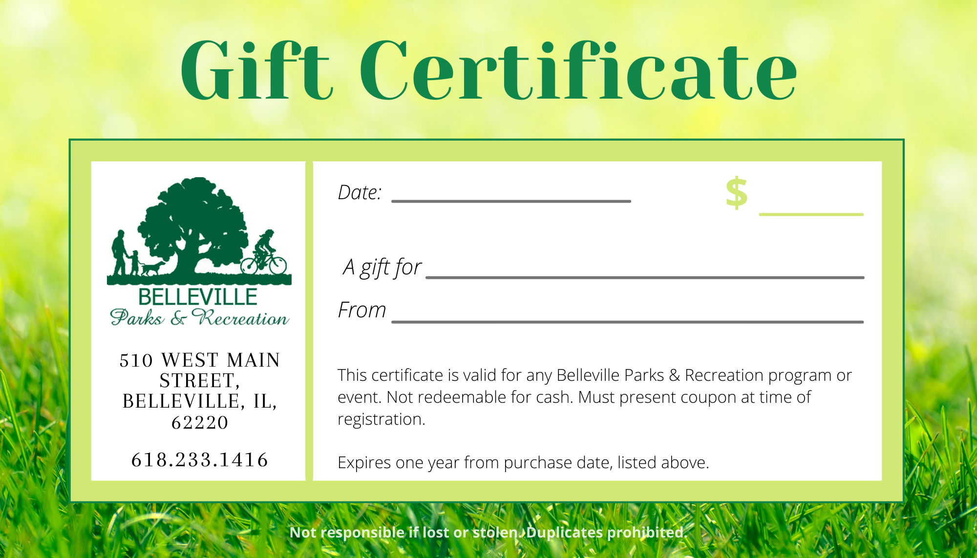 BPRD Gift Certificate