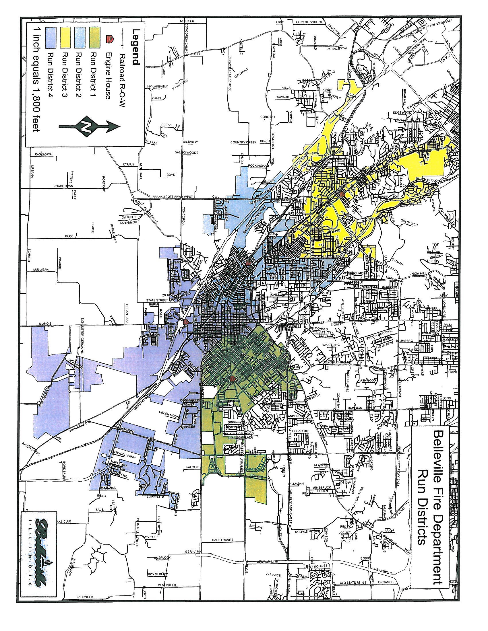 Fire Department Run District Map