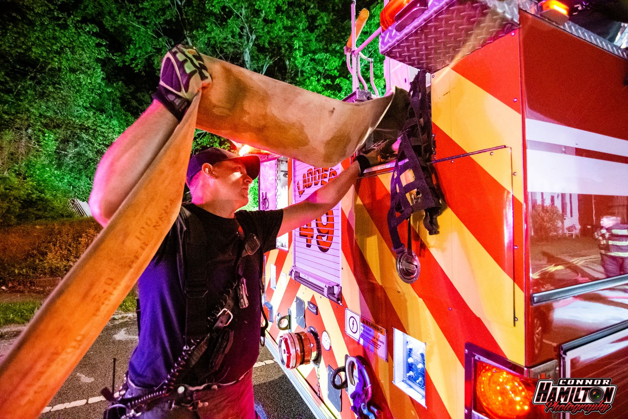 Accessing Hose from Fire Truck-Photo by Connor Hamilton