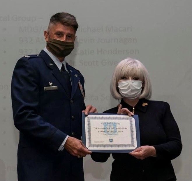 Mayor Made Honorary Commander of 932 Airlift Wing 10-16-21